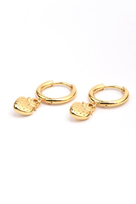 Earring stainless steel gold-plated strawberry heart-shaped
