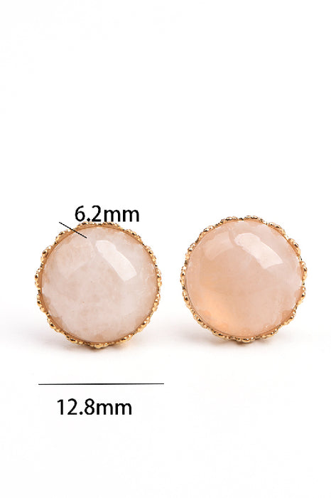Ohrring Edelstahl vergoldet Rosenquarz