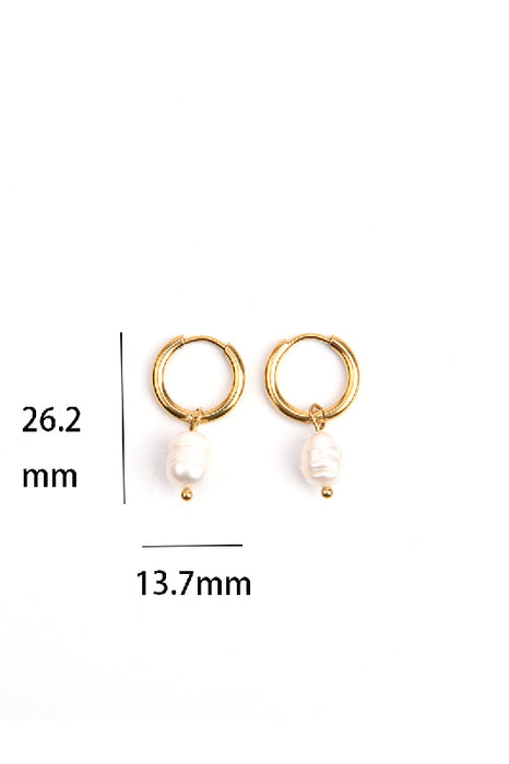 Ohrring Edelstahl vergoldet Creole mit Süsswasserperle