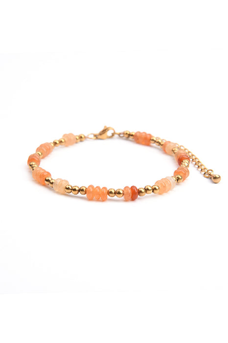 Bracelet acier inoxydable doré ajustable aventurine jaune
