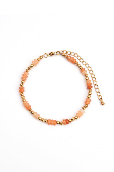Bracelet acier inoxydable doré ajustable aventurine jaune