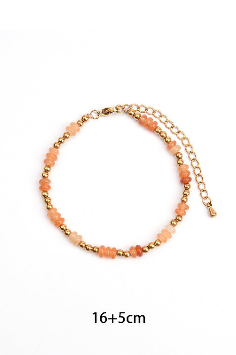 Bracelet acier inoxydable doré ajustable aventurine jaune