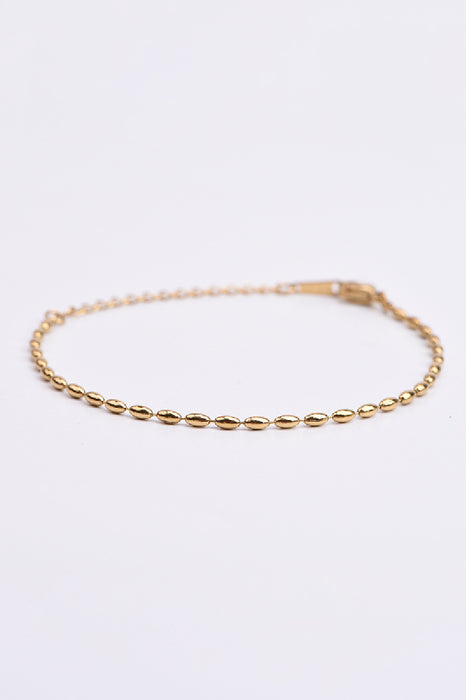 Bracelet en acier inoxydable plaqué or, réglable, perles de 2 mm