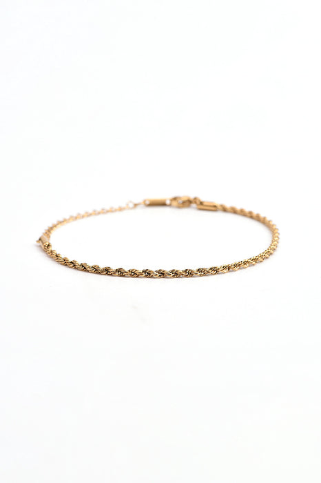 Bracelet acier inoxydable doré ajustable torsadé