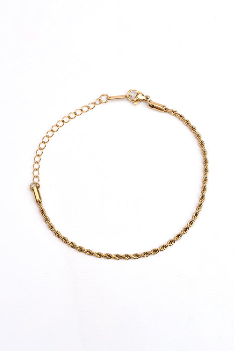 Bracelet acier inoxydable doré ajustable torsadé