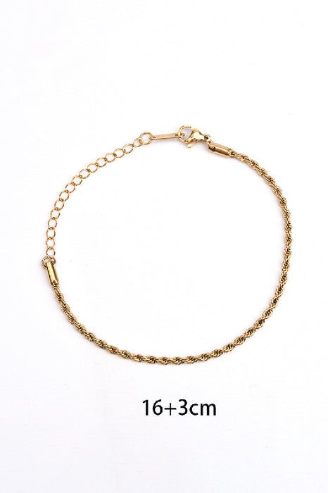 Bracelet acier inoxydable doré ajustable torsadé