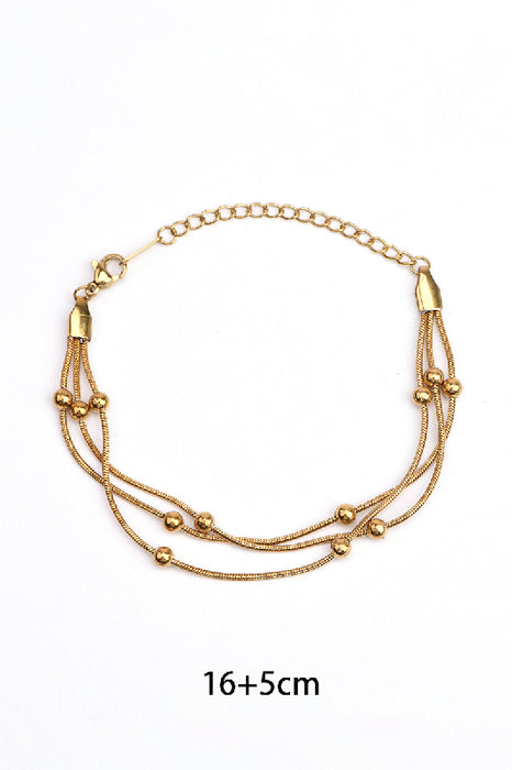 Bracelet en acier inoxydable plaqué or réglable triple chaîne serpent fine