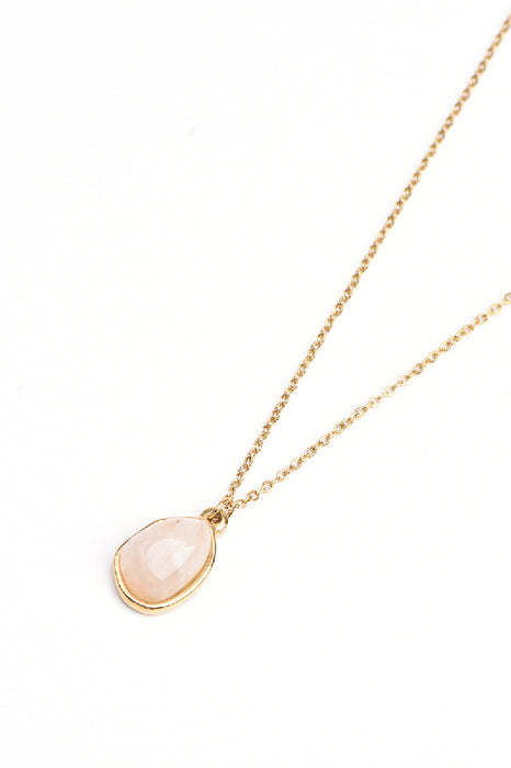Kette Edelstahl vergoldet 40+5cm Rosenquarz