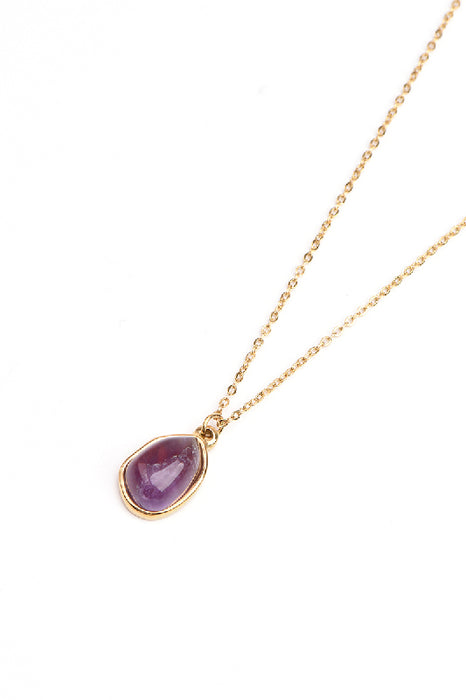 Kette Edelstahl vergoldet 40+5cm Amethyst
