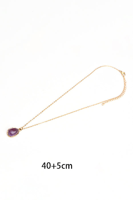 Kette Edelstahl vergoldet 40+5cm Amethyst