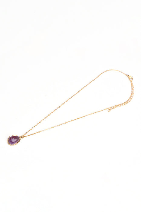 Kette Edelstahl vergoldet 40+5cm Amethyst