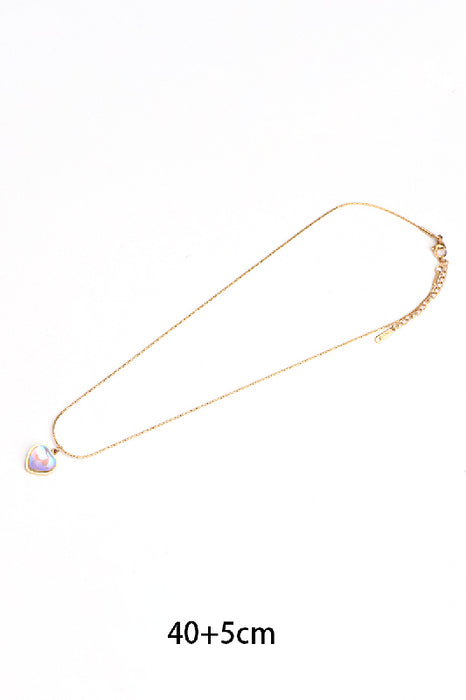Collier en acier inoxydable doré 40+5cm quartz Aura Angel