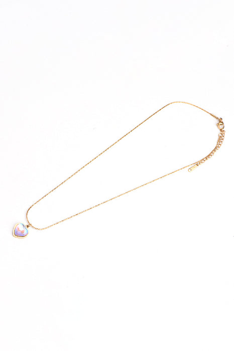 Collier en acier inoxydable doré 40+5cm quartz Aura Angel