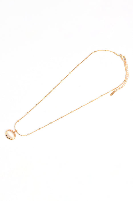 Kette Edelstahl vergoldet 40+5cm Katzenauge weiss