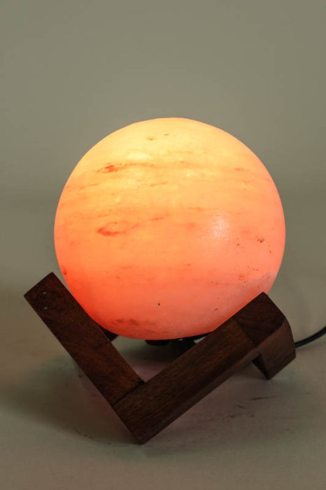 Lampe de sel sphérique avec support