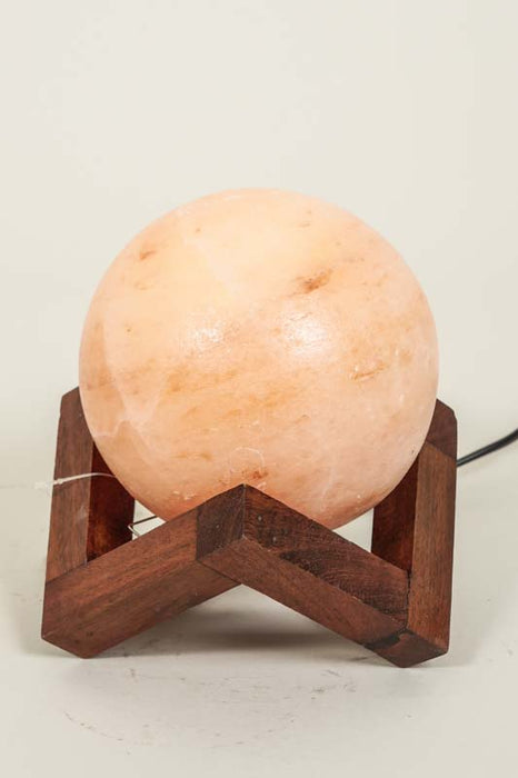 Lampe de sel sphérique avec support