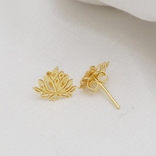 IMAGE_MANQUANTE_Boucles d'oreilles clous laiton doré fleur de lotus