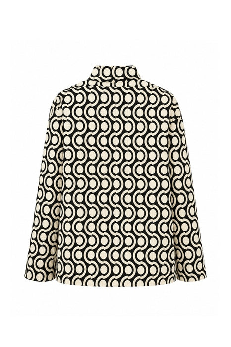 Jacke Baumwolle reversibel - graphisches Muster fein schwarz/beige - graphisches Muster robust schwarz/beige - One Size