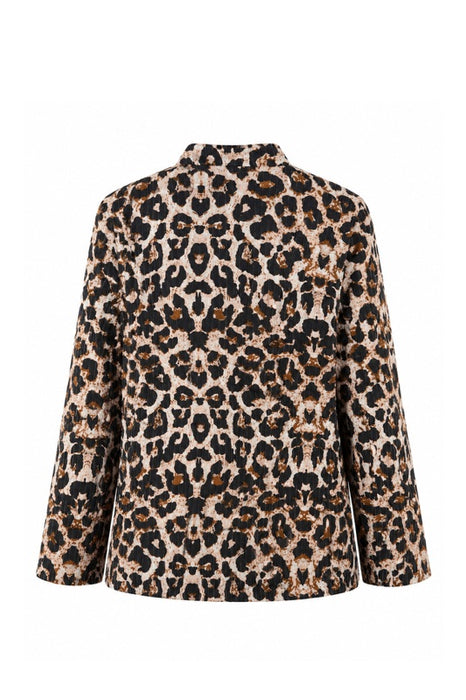 Jacke Baumwolle reversibel - Animal Print schwarz/beige/braun - Baumsilouetten blau/weiss - One Size