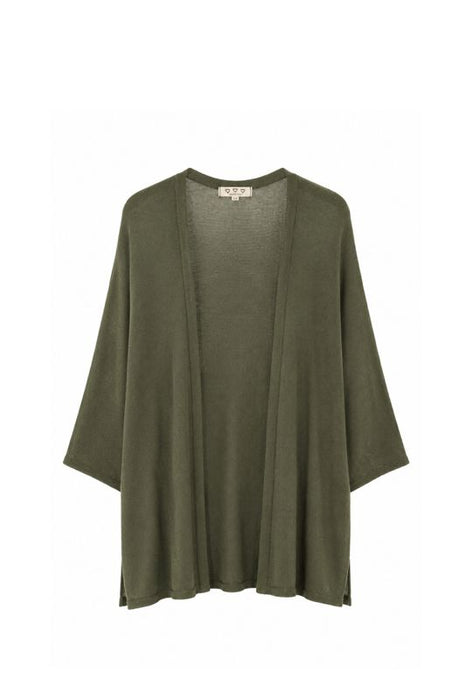 Strickjacke lang Modal/Acryl olive - One Size