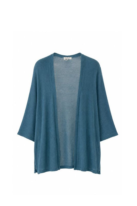 Strickjacke lang Modal/Acryl petrol - One Size