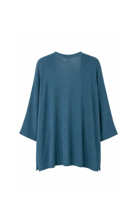 Strickjacke lang Modal/Acryl petrol - One Size