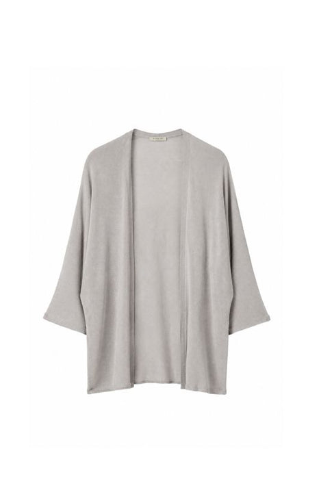 Strickjacke lang Modal/Acryl hellgrau - One Size