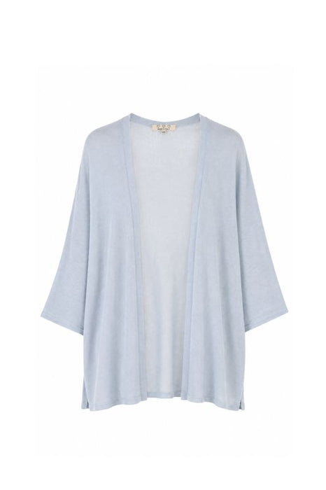 Strickjacke lang Modal/Acryl hellblau - One Size