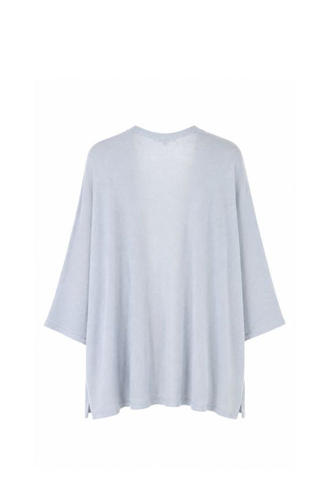Strickjacke lang Modal/Acryl hellblau - One Size