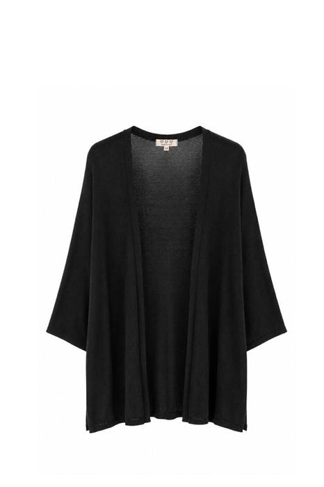 Strickjacke lang Modal/Acryl schwarz - One Size