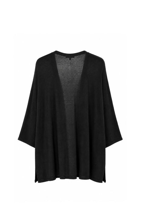 Strickjacke lang Modal/Acryl schwarz - One Size
