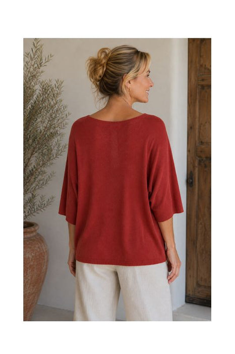 Strickpullover Modal/Acryl rost - One Size