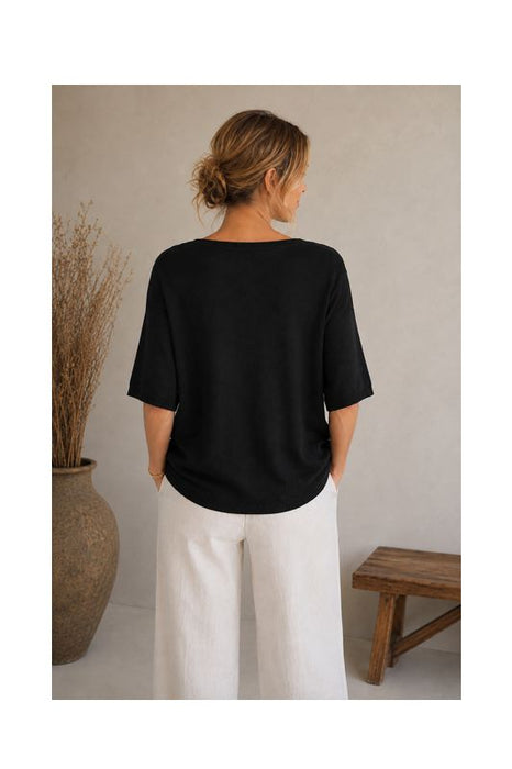 Strickpullover Modal/Acryl schwarz - One Size