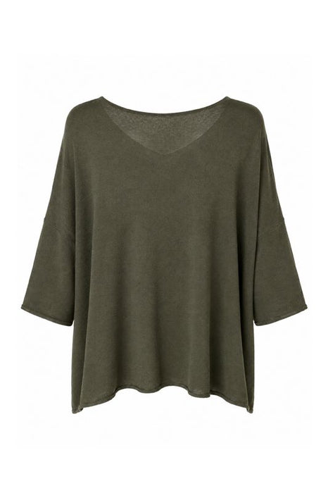 Strickpullover weit Modal/Acryl olive - One Size