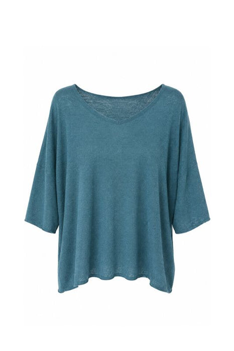 Strickpullover weit Modal/Acryl petrol - One Size
