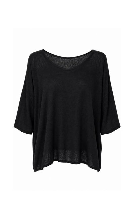 Strickpullover weit Modal/Acryl schwarz - One Size