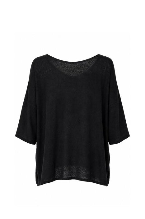 Strickpullover weit Modal/Acryl schwarz - One Size