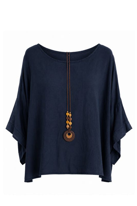 Top Viskose mit Kette navy - One Size