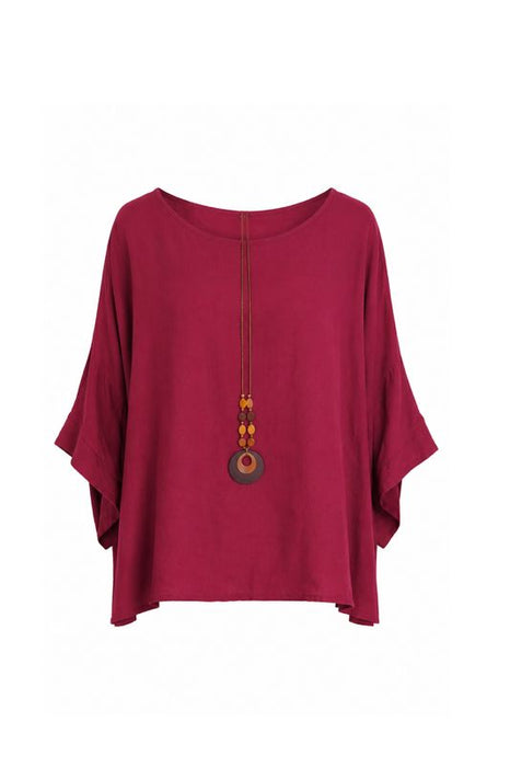 Top Viskose mit Kette bordeaux - One Size
