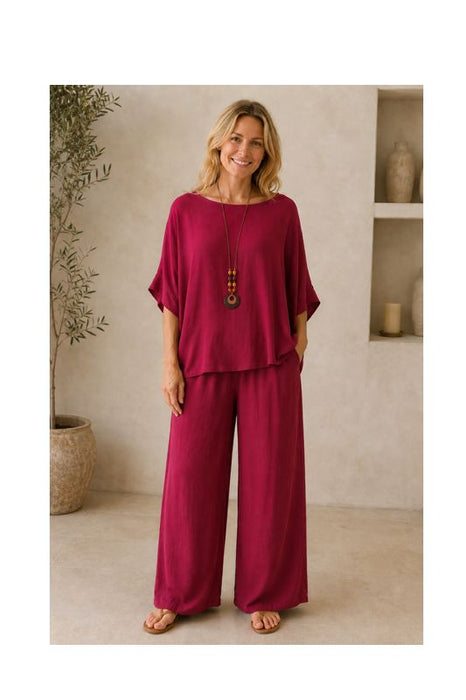 Top Viskose mit Kette bordeaux - One Size