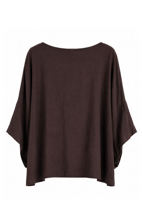 Top Viskose mit Kette dunkelbraun - One Size