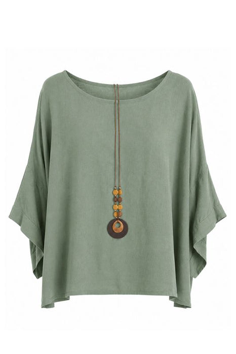 Top Viskose mit Kette khaki - One Size