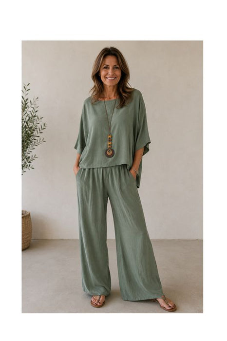 Top Viskose mit Kette khaki - One Size