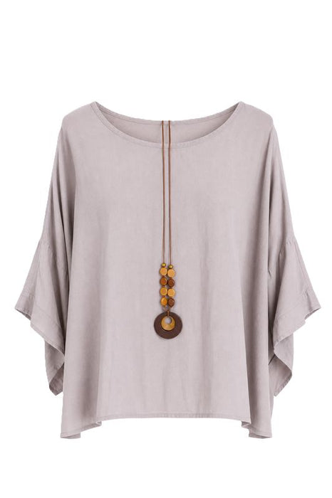 Top Viskose mit Kette sandfarben - One Size