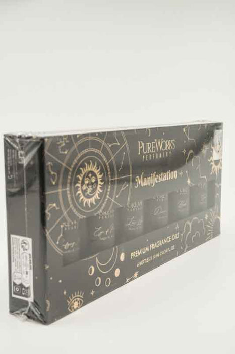 Aroma Öl Set "Esoteric Collection" 6 Duftsorten à 10 ml (Palo Santo & Lavender / Myrrhe & Sandalwood / Sage & White Tea / Patchouli & Orange / Jasmine & Oud / Rose & Peony)