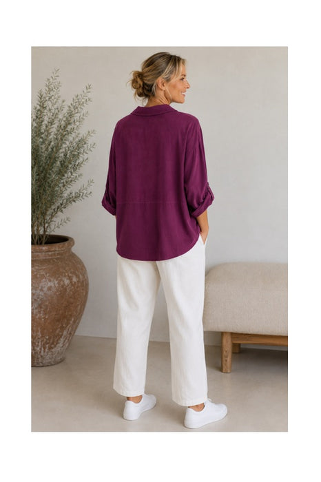 Cordhemd bordeaux - One Size