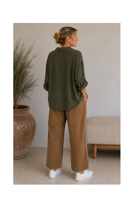 Cordhemd khaki - One Size