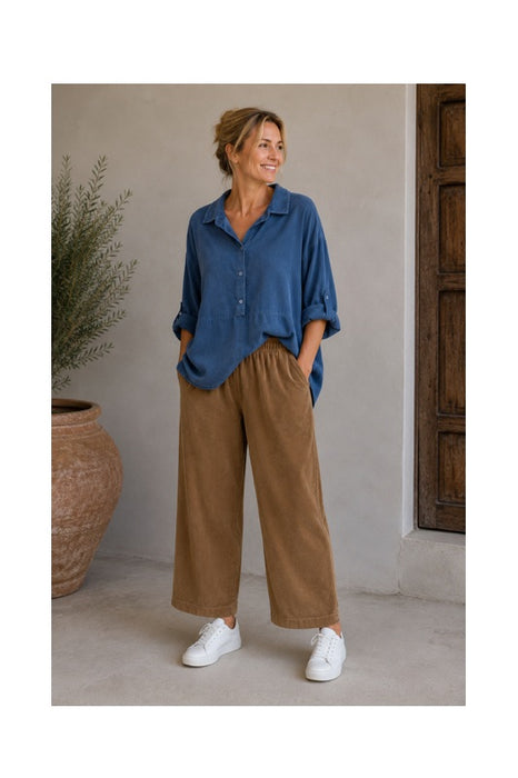 Cordhemd jeansblau - One Size