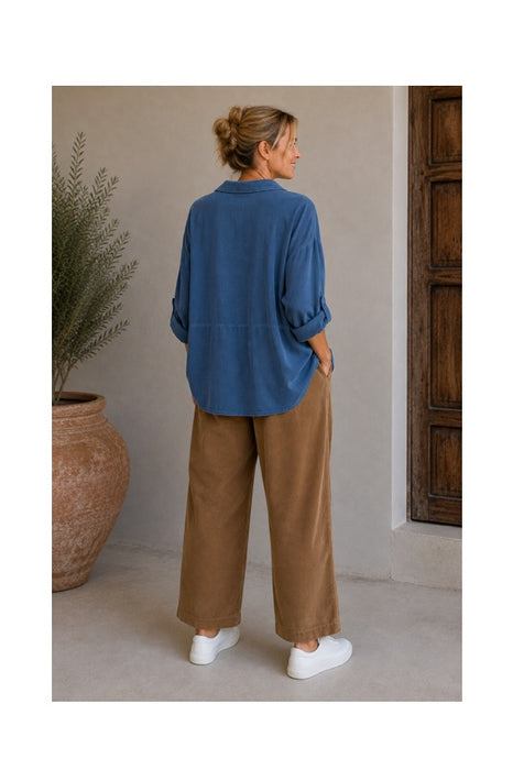 Cordhemd jeansblau - One Size