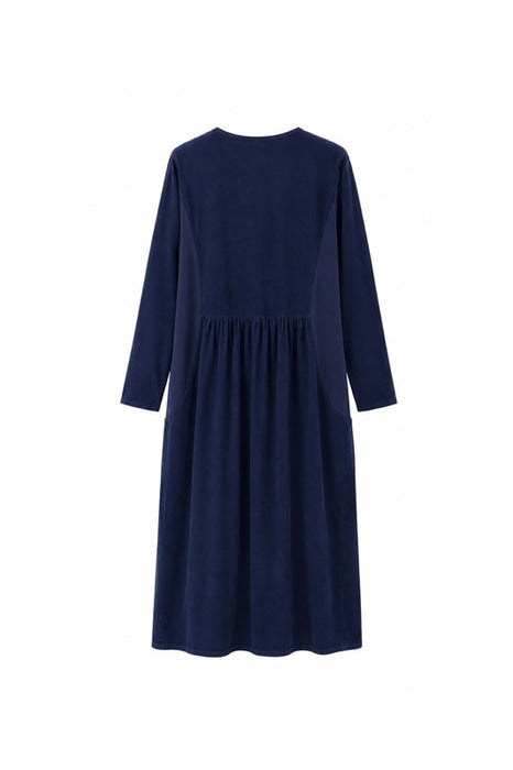 Cordkleid lang blau - One Size